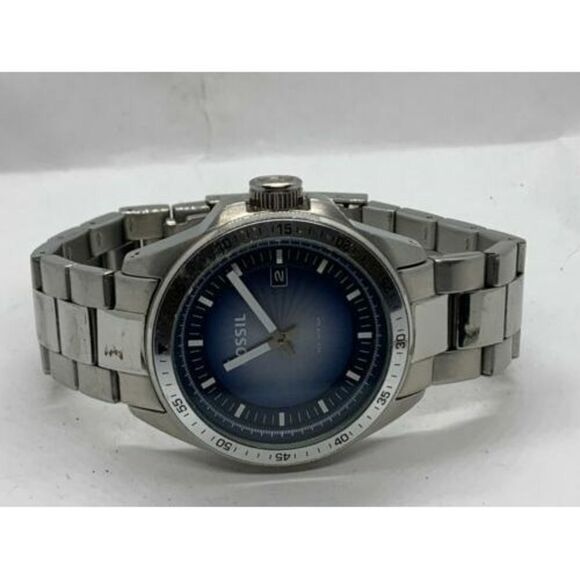 Fossil AM4369 Men's Watch Blue Dial Stainless Steel Silver 40mm Case Quartz D725 - Picture 5 of 9